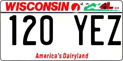 WI license plate 120YEZ