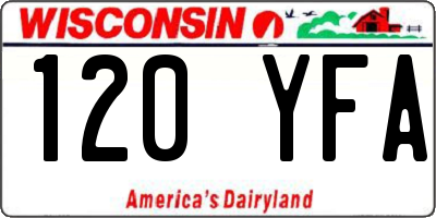 WI license plate 120YFA