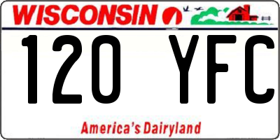 WI license plate 120YFC