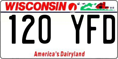WI license plate 120YFD