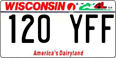 WI license plate 120YFF