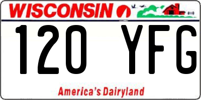 WI license plate 120YFG