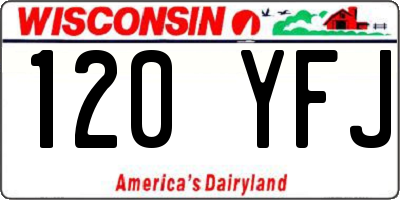 WI license plate 120YFJ