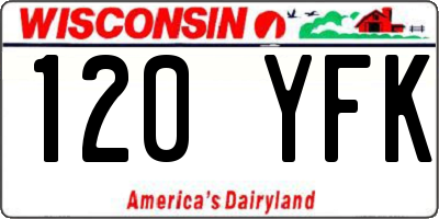 WI license plate 120YFK