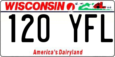 WI license plate 120YFL