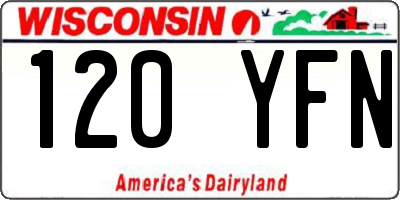 WI license plate 120YFN