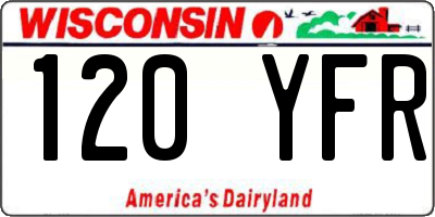 WI license plate 120YFR
