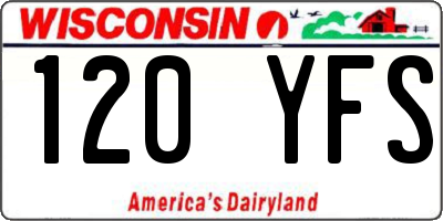 WI license plate 120YFS