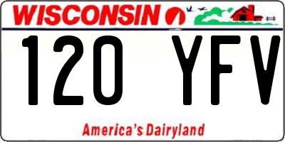 WI license plate 120YFV