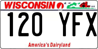 WI license plate 120YFX