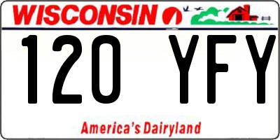 WI license plate 120YFY