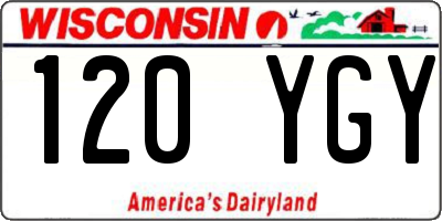 WI license plate 120YGY