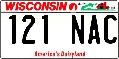 WI license plate 121NAC