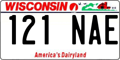 WI license plate 121NAE