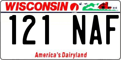 WI license plate 121NAF