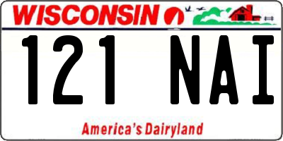 WI license plate 121NAI