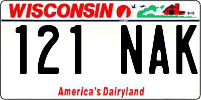 WI license plate 121NAK