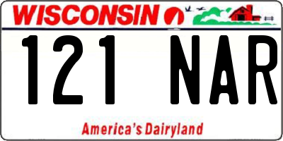 WI license plate 121NAR