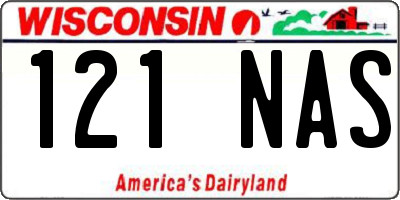 WI license plate 121NAS