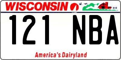 WI license plate 121NBA