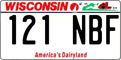 WI license plate 121NBF