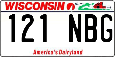 WI license plate 121NBG