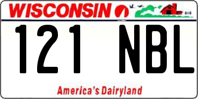WI license plate 121NBL