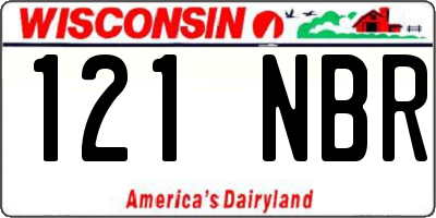 WI license plate 121NBR
