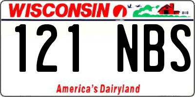 WI license plate 121NBS
