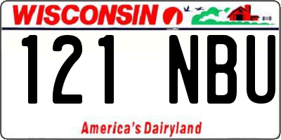 WI license plate 121NBU