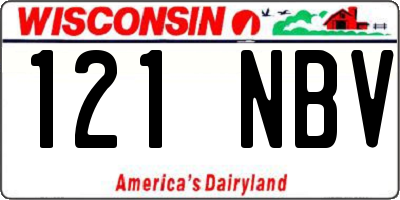 WI license plate 121NBV