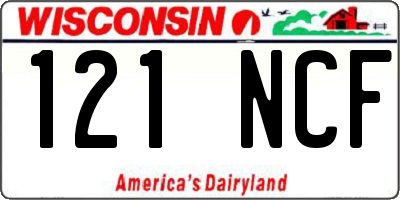 WI license plate 121NCF