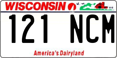 WI license plate 121NCM