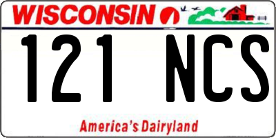 WI license plate 121NCS