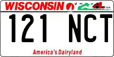 WI license plate 121NCT
