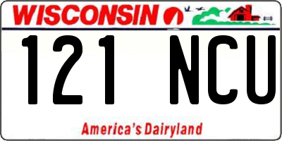 WI license plate 121NCU