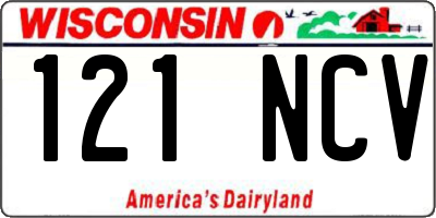 WI license plate 121NCV
