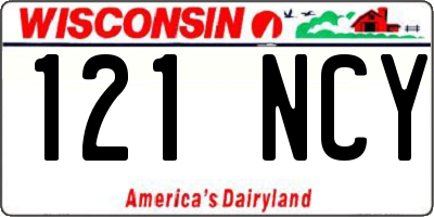 WI license plate 121NCY