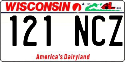 WI license plate 121NCZ