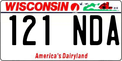 WI license plate 121NDA