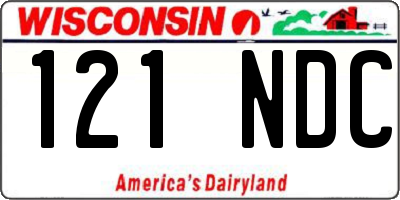 WI license plate 121NDC