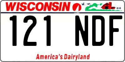 WI license plate 121NDF