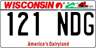 WI license plate 121NDG