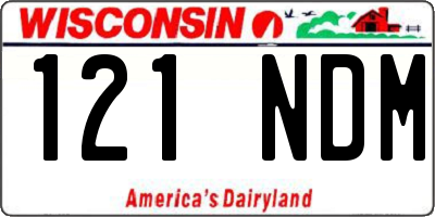 WI license plate 121NDM