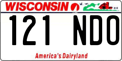 WI license plate 121NDO