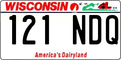 WI license plate 121NDQ