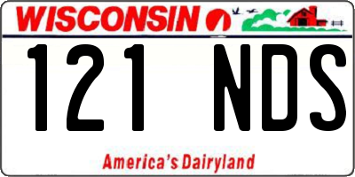 WI license plate 121NDS