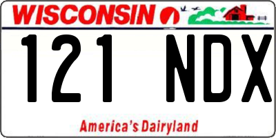 WI license plate 121NDX