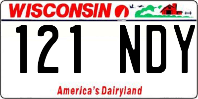 WI license plate 121NDY