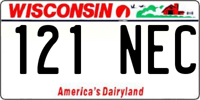 WI license plate 121NEC